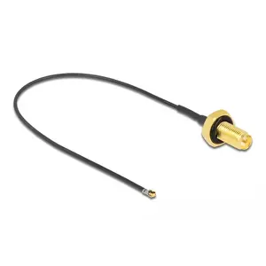 Коаксиальный кабель DeLOCK 12657 0.2 м RP-SMA MHF 4L LK черный