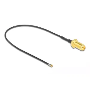 Coaxial Cable DeLOCK 12656 0.2 m RP-SMA MHF 4L LK Black