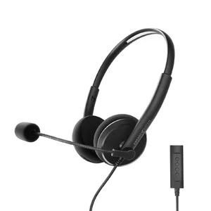 Austiņas ar mikrofonu PIONEER Energy Sistem Office 2+ vadu USB Type-A, galvas siksna, supraaurālas, 20–20000 Hz, kabelis 1,5 m, melnas
