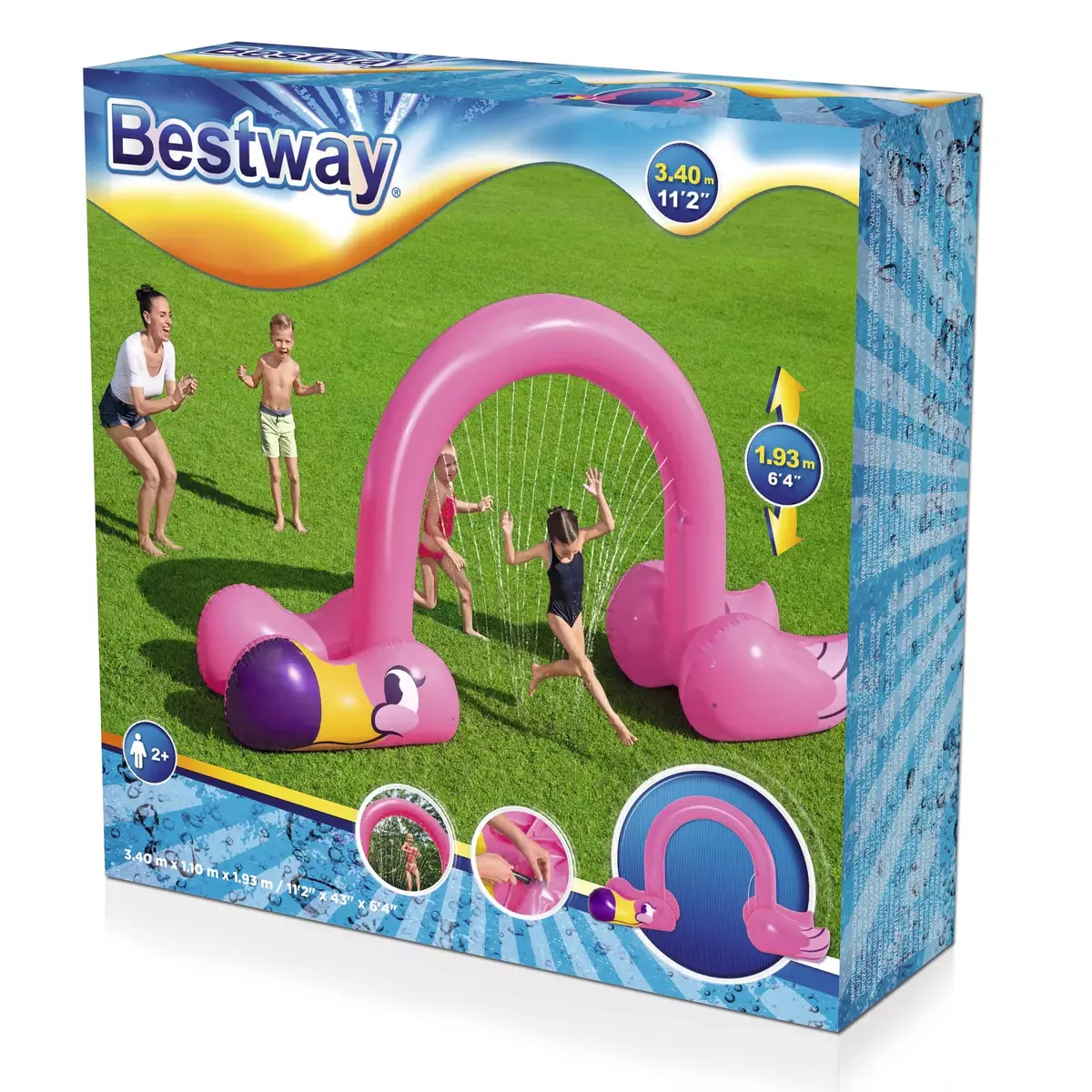 Bestway piepūšamais Jumbo Flamingo laistītājs 3,40 x 1,10 x 1,93 m Photo 11