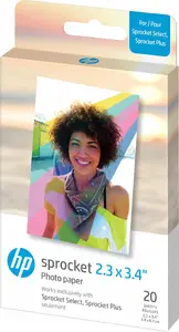 Foto papīrs HP Sprocket Zink 5,8×8,7 cm (iepakojums) — saderīgs ar HPIZL2X320
