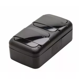 Двойная розетка Viko by Panasonic IP54 черная — герметичная настенная розетка, 9055 5188