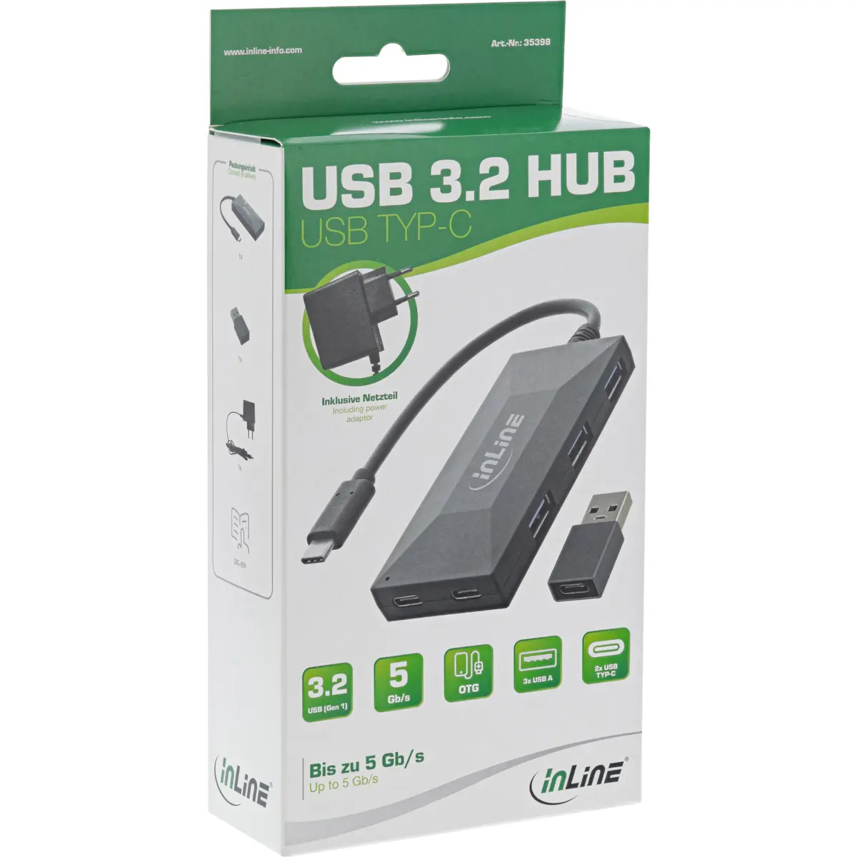 InLine USB 3.2 Gen.1 Хаб USB-C на USB-C и USB-A Photo 8