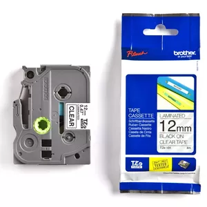 Label tape Brother P-touch TZ-131, black on transparent, 12 mm