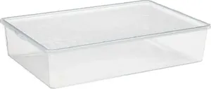 Storage box plast team BASIC BOX for boots, dimensions 365×550×118 mm, transparent