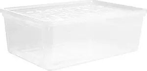 plast team shoe box BASIC BOX with lid, transparent, dimensions 257×385×133 mm, 1 piece