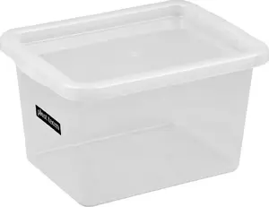 Storage box plast team BASIC BOX 15 L with lid, transparent, PPR, 1 piece