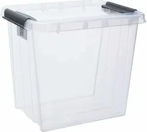 Коробка для хранения plast team PROBOX 53,0 л с крышкой, прозрачная, с застёжками-клипсами (27800800)