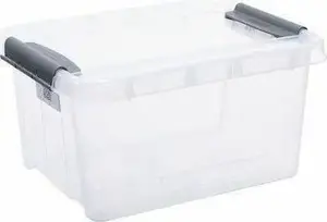 Storage box plast team PROBOX 32.0 L with lid, transparent, clip locks — 1 piece