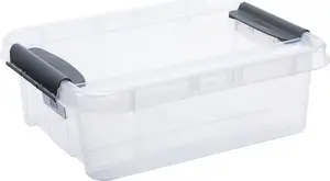 Коробка для хранения plast team PROBOX 21,0 л с крышкой, прозрачная, с застёжками-клипсами, 1 шт.