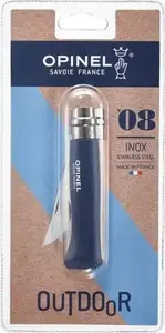 Складной карманный нож Opinel No. 08 — рукоять из бука, тёмно-синяя (002263)
