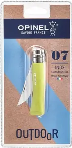 Salokāms kabatas nazis Opinel No. 07, bērzs rokturis laima zaļš (002265)