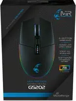 Spēļu pele MediaRange MRGS202 — labrocīga, optiskā, 4000 DPI, 6 pogas, USB Type-A, melna