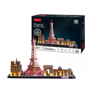 3D Пазл CubicFun City Line Париж LED 115 деталей