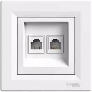Розетка для данных Schneider Electric EPH4800121 2×RJ45 Cat6 UTP белая