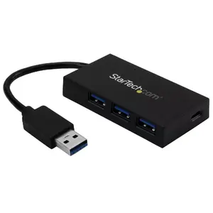 USB 3.0 4‑Port Hub StarTech HB30A3A1CFB — 1× USB‑C + 3× USB‑A, SuperSpeed 5Gbps, Bus‑Powered, Black