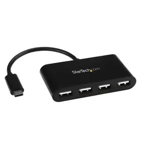 USB-C хаб 4‑портовый StarTech ST4200MINIC — USB-C на 4× USB‑A, USB 2.0, 480 Мбит/с, черный, пластик