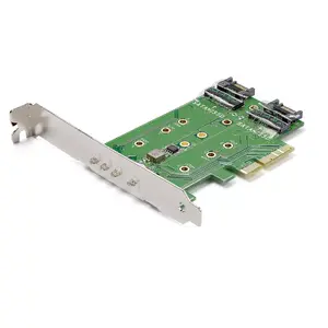 3-Port M.2 SSD Adapter Card StarTech PEXM2SAT32N1 — 1×PCIe (NVMe) M.2, 2×SATA III M.2, PCIe 3.0, Full/Low-profile