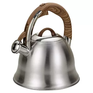 Stovetop kettle Maestro MR-1320W, stainless steel, 3.0 L, wooden handle, whistle, 21 cm base
