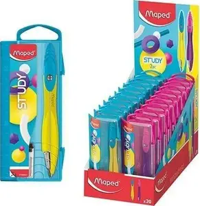 Compass set Maped Study Fancy, 2-piece, colored assorted, metal legs, ergonomic head, lead thickness 0.5 mm