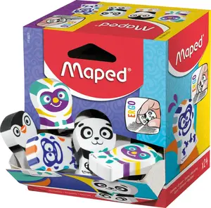 Eraser Maped 119001 — Rubber multicolour, pack of 24, display box