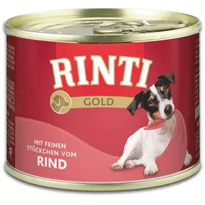 Wet dog food RINTI Gold Beef Adult 185 g — grain-free, gluten-free complete feed