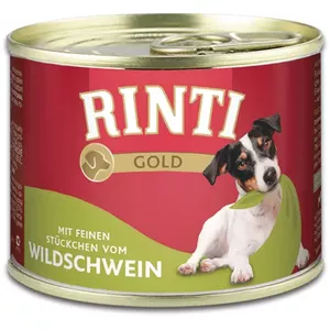Влажный корм для собак RINTI Gold Кабан Adult 185 г – без зерна, без глютена и сои, полнорационный