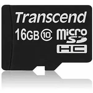 Flash Memory Transcend 16GB MicroSDHC Class 10 TS16GUSDC10