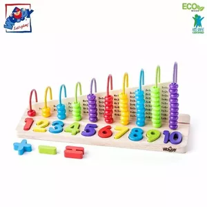 Woody 90220 Eco Wooden Educational Didactic toy - Learning maths (13pcs) for kids 3y+ (34x16.5x12cm)