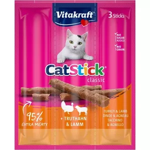 VITAKRAFT Cat Stick Mini - przysmak dla kota smak: indyk i jagnięcina 3szt./18g