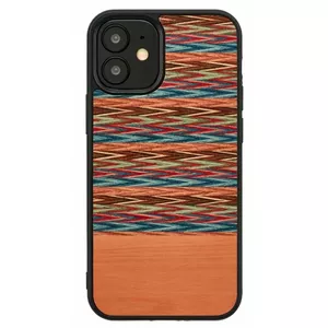 Чехол man and wood для iPhone 12 mini — коричневая клетка с чёрной окантовкой
