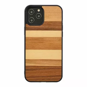 Phone case man and wood for iPhone 12 / 12 Pro — black sand