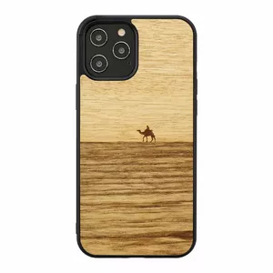 Phone case man and wood for iPhone 12 Pro Max Terra Black — protective back cover
