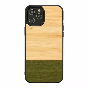Bambusa koka maciņš man and wood priekš iPhone 12 Pro Max — Forest Black