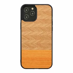 Protective case Man and Wood for iPhone 12 Pro Max — herringbone arancia black