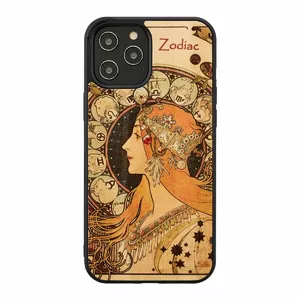 Phone case man and wood for iPhone 12 Pro Max — zodiac black