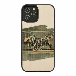 Phone case Man and Wood for iPhone 12 Pro Max — white bull design