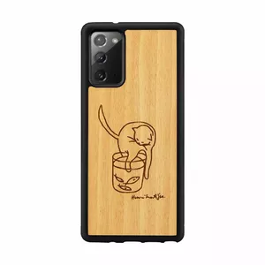 Aizsargvāks man and wood priekš Samsung Galaxy Note 20 ar kaķa un zivs apdruku