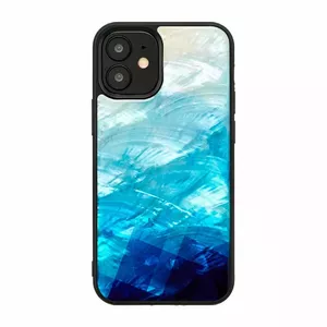 Чехол iKins для Apple iPhone 12 mini — голубой (blue lake) с чёрными акцентами