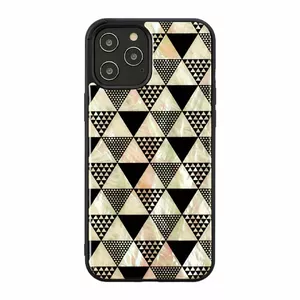 Protective phone case iKins for Apple iPhone 12 Pro Max — black pyramid texture