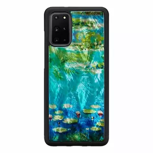 Phone case iKins for Samsung Galaxy S20+ — black water lilies design