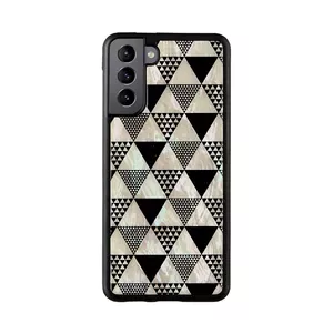 Protective phone case iKins for Samsung Galaxy S21+ — pyramid pattern, black