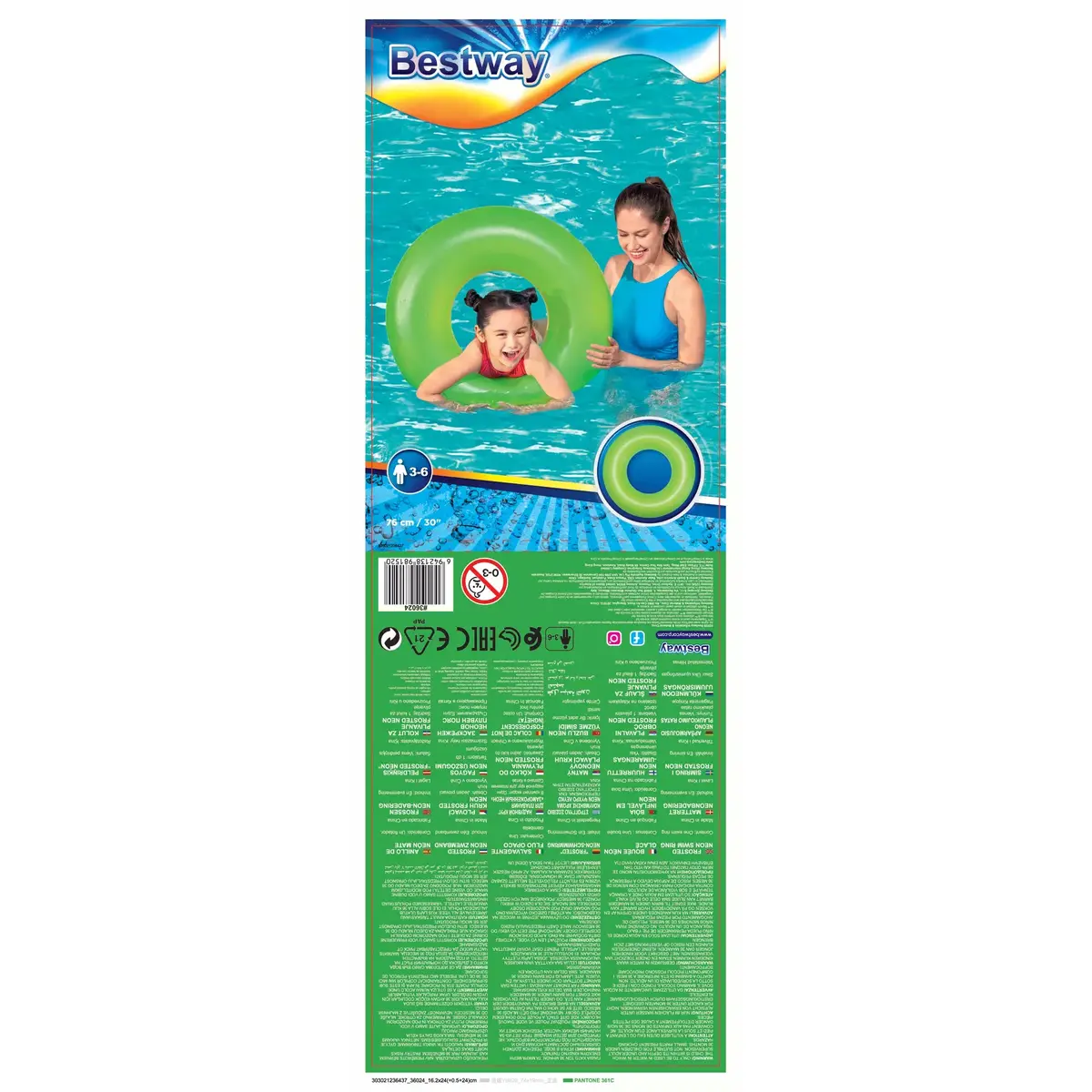 Piepūšamais riņķis Bestway Forsted Neon Φ76 cm Photo 27