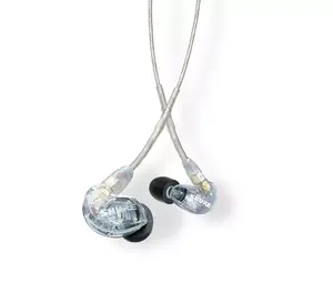 Iekšausu austiņas Shure SE215 Pro — vadu, dinamiskā skaļruņa, 17 Ω, 22–17000 Hz, noņemams kabelis 1.62 m, binaurālas, caurspīdīgas, futlāris