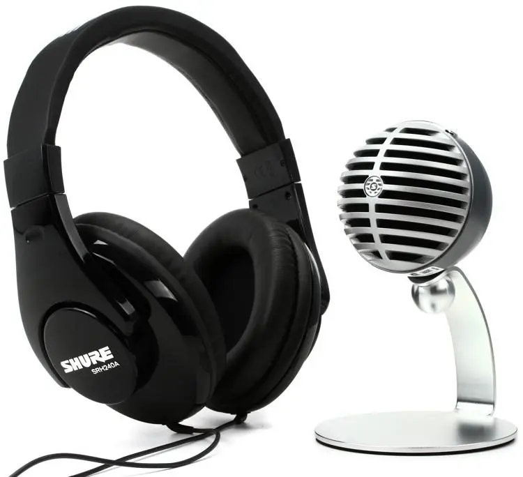 Mikrofons Shure MV5/SRH240 mobilā ieraksta komplekts