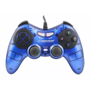 Gamepad ESPeranza EGG105B Fighter — USB vibration controller for PC and PS3, blue
