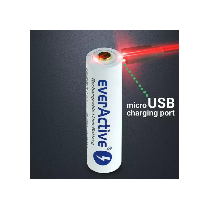 Аккумулятор 18650 с зарядкой от USB Everactive 3200mah