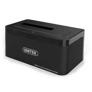 Storage drive docking station Unitek Y-1078 — HDD/SSD 2.5" & 3.5", SATA I/II/III, USB 3.2 Gen 1 Type-B, 6 Gbit/s, black