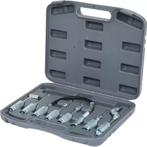 Комплект адаптеров для шприца KS TOOLS 980.1100 — 7 предметов, фитинги для смазки