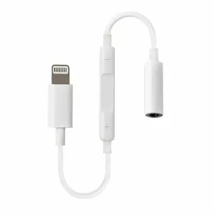 RoGer 3.5 mm to Lightning Audio Adapter with Volume Control for Apple Devices